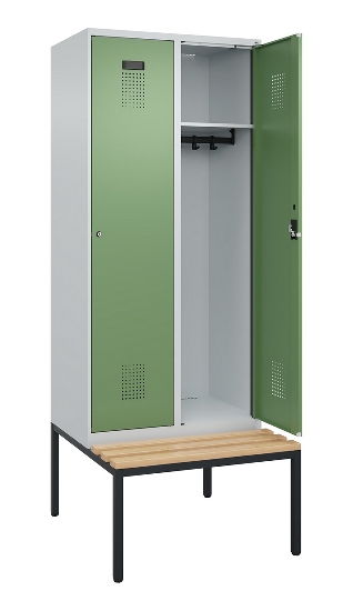C+P Spind Evolo PLUS 0490507-32 mit Bank 3 Abt.400mm Drehriegel (HxBxT) 2120x1200x815mm 9016/3015