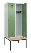 C+P Spind Evolo PLUS 0490507-32 mit Bank 3 Abt.400mm Drehriegel (HxBxT) 2120x1200x815mm 9016/3015