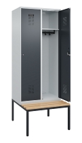 C+P Spind Evolo PLUS 0490507-32 mit Bank 3 Abt.400mm Drehriegel (HxBxT) 2120x1200x815mm 9016/3015