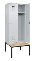 C+P Spind Evolo PLUS 0490507-32 mit Bank 3 Abt.400mm Drehriegel (HxBxT) 2120x1200x815mm 9016/3015