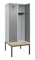 C+P Spind Evolo PLUS 0490507-32 mit Bank 3 Abt.400mm Drehriegel (HxBxT) 2120x1200x815mm 9016/3015