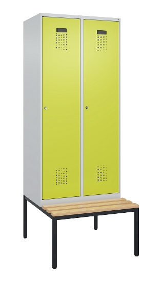 C+P Spind Evolo PLUS 0490507-32 mit Bank 3 Abt.400mm Drehriegel (HxBxT) 2120x1200x815mm 9016/3015