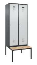 C+P Spind Evolo PLUS 0490507-32 mit Bank 3 Abt.400mm Drehriegel (HxBxT) 2120x1200x815mm 9016/3015