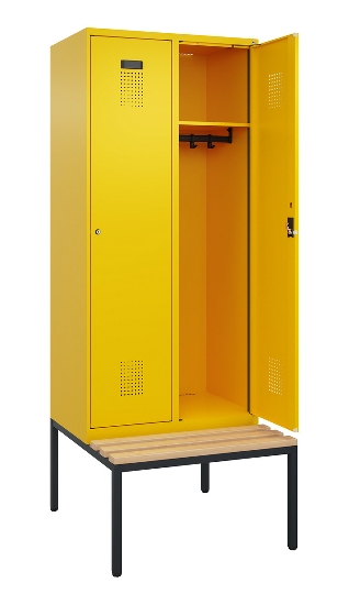 C+P Spind Evolo PLUS 0490507-30 mit Bank 3 Abt.300mm Drehriegel (HxBxT) 2120x900x815mm 0010/0010
