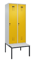 C+P Spind Evolo PLUS 0490507-12 mit Bank 1 Abt.400mm Drehriegel (HxBxT) 2120x400x815mm 7035/6011