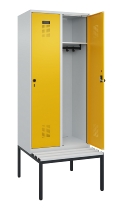 C+P Spind Evolo PLUS 0490507-12 mit Bank 1 Abt.400mm Drehriegel (HxBxT) 2120x400x815mm 7035/6011
