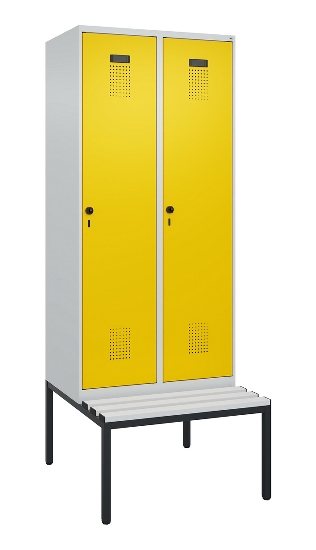 C+P Spind Evolo PLUS 0490507-12 mit Bank 1 Abt.400mm Drehriegel (HxBxT) 2120x400x815mm 7035/6011