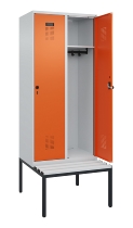 C+P Spind Evolo PLUS 0490507-12 mit Bank 1 Abt.400mm Drehriegel (HxBxT) 2120x400x815mm 7035/6011