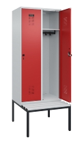 C+P Spind Evolo PLUS 0490507-12 mit Bank 1 Abt.400mm Drehriegel (HxBxT) 2120x400x815mm 7035/6011