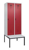 C+P Spind Evolo PLUS 0490507-12 mit Bank 1 Abt.400mm Drehriegel (HxBxT) 2120x400x815mm 7035/6011
