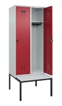 C+P Spind Evolo PLUS 0490507-12 mit Bank 1 Abt.400mm Drehriegel (HxBxT) 2120x400x815mm 7035/6011