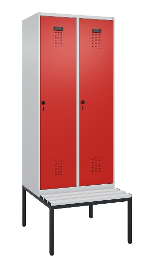 C+P Spind Evolo PLUS 0490507-12 mit Bank 1 Abt.400mm Drehriegel (HxBxT) 2120x400x815mm 7035/6011