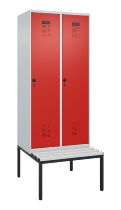 C+P Spind Evolo PLUS 0490507-12 mit Bank 1 Abt.400mm Drehriegel (HxBxT) 2120x400x815mm 7035/6011