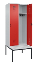 C+P Spind Evolo PLUS 0490507-12 mit Bank 1 Abt.400mm Drehriegel (HxBxT) 2120x400x815mm 7035/6011