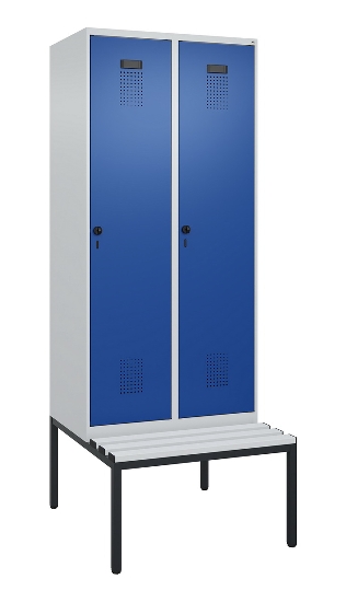 C+P Spind Evolo PLUS 0490507-12 mit Bank 1 Abt.400mm Drehriegel (HxBxT) 2120x400x815mm 7035/6011