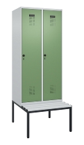 C+P Spind Evolo PLUS 0490507-12 mit Bank 1 Abt.400mm Drehriegel (HxBxT) 2120x400x815mm 7035/6011
