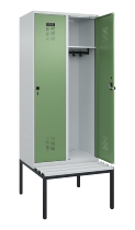 C+P Spind Evolo PLUS 0490507-12 mit Bank 1 Abt.400mm Drehriegel (HxBxT) 2120x400x815mm 7035/6011