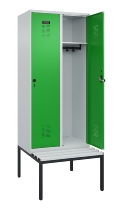 C+P Spind Evolo PLUS 0490507-12 mit Bank 1 Abt.400mm Drehriegel (HxBxT) 2120x400x815mm 7035/6011