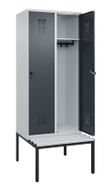 C+P Spind Evolo PLUS 0490507-12 mit Bank 1 Abt.400mm Drehriegel (HxBxT) 2120x400x815mm 7035/6011
