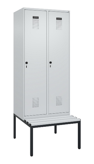 C+P Spind Evolo PLUS 0490507-12 mit Bank 1 Abt.400mm Drehriegel (HxBxT) 2120x400x815mm 7035/6011