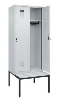 C+P Spind Evolo PLUS 0490507-12 mit Bank 1 Abt.400mm Drehriegel (HxBxT) 2120x400x815mm 7035/6011
