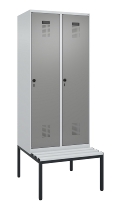 C+P Spind Evolo PLUS 0490507-12 mit Bank 1 Abt.400mm Drehriegel (HxBxT) 2120x400x815mm 7035/6011