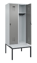 C+P Spind Evolo PLUS 0490507-12 mit Bank 1 Abt.400mm Drehriegel (HxBxT) 2120x400x815mm 7035/6011
