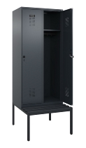 C+P Spind Evolo PLUS 0490507-12 mit Bank 1 Abt.400mm Drehriegel (HxBxT) 2120x400x815mm 7035/6011