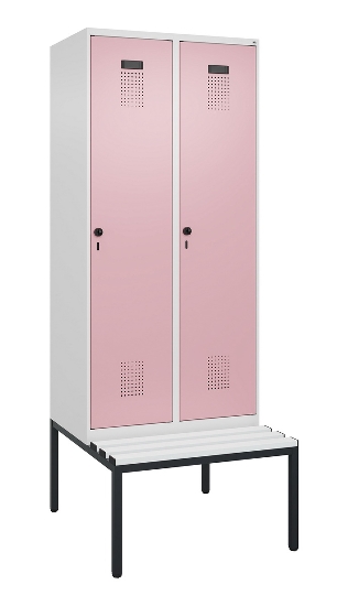 C+P Spind Evolo PLUS 0490507-12 mit Bank 1 Abt.400mm Drehriegel (HxBxT) 2120x400x815mm 7035/6011