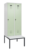 C+P Spind Evolo PLUS 0490507-12 mit Bank 1 Abt.400mm Drehriegel (HxBxT) 2120x400x815mm 7035/6011