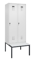 C+P Spind Evolo PLUS 0490507-12 mit Bank 1 Abt.400mm Drehriegel (HxBxT) 2120x400x815mm 7035/6011