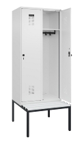 C+P Spind Evolo PLUS 0490507-12 mit Bank 1 Abt.400mm Drehriegel (HxBxT) 2120x400x815mm 7035/6011