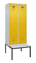 C+P Spind Evolo PLUS 0490507-12 mit Bank 1 Abt.400mm Drehriegel (HxBxT) 2120x400x815mm 7035/6011