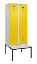 C+P Spind Evolo PLUS 0490507-12 mit Bank 1 Abt.400mm Drehriegel (HxBxT) 2120x400x815mm 7035/6011