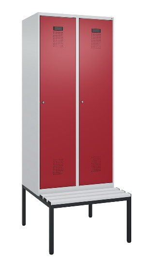 C+P Spind Evolo PLUS 0490507-12 mit Bank 1 Abt.400mm Drehriegel (HxBxT) 2120x400x815mm 7035/6011