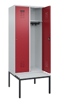 C+P Spind Evolo PLUS 0490507-12 mit Bank 1 Abt.400mm Drehriegel (HxBxT) 2120x400x815mm 7035/6011