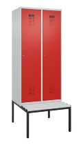 C+P Spind Evolo PLUS 0490507-12 mit Bank 1 Abt.400mm Drehriegel (HxBxT) 2120x400x815mm 7035/6011