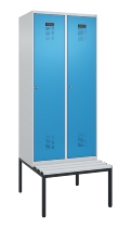 C+P Spind Evolo PLUS 0490507-12 mit Bank 1 Abt.400mm Drehriegel (HxBxT) 2120x400x815mm 7035/6011