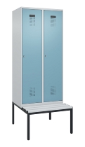 C+P Spind Evolo PLUS 0490507-12 mit Bank 1 Abt.400mm Drehriegel (HxBxT) 2120x400x815mm 7035/6011