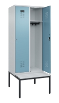 C+P Spind Evolo PLUS 0490507-12 mit Bank 1 Abt.400mm Drehriegel (HxBxT) 2120x400x815mm 7035/6011