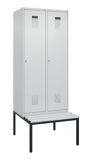 C+P Spind Evolo PLUS 0490507-12 mit Bank 1 Abt.400mm Drehriegel (HxBxT) 2120x400x815mm 7035/6011