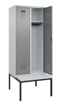 C+P Spind Evolo PLUS 0490507-12 mit Bank 1 Abt.400mm Drehriegel (HxBxT) 2120x400x815mm 7035/6011