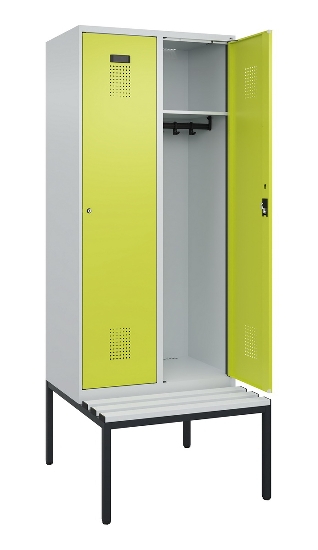 C+P Spind Evolo PLUS 0490507-12 mit Bank 1 Abt.400mm Drehriegel (HxBxT) 2120x400x815mm 7035/6011