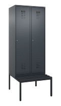 C+P Spind Evolo PLUS 0490507-12 mit Bank 1 Abt.400mm Drehriegel (HxBxT) 2120x400x815mm 7035/6011