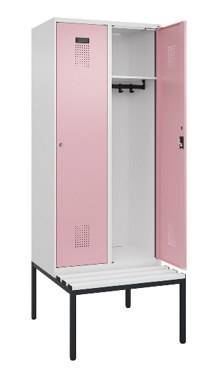 C+P Spind Evolo PLUS 0490507-12 mit Bank 1 Abt.400mm Drehriegel (HxBxT) 2120x400x815mm 7035/6011