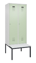 C+P Spind Evolo PLUS 0490507-12 mit Bank 1 Abt.400mm Drehriegel (HxBxT) 2120x400x815mm 7035/6011