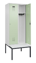 C+P Spind Evolo PLUS 0490507-12 mit Bank 1 Abt.400mm Drehriegel (HxBxT) 2120x400x815mm 7035/6011
