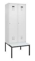 C+P Spind Evolo PLUS 0490507-12 mit Bank 1 Abt.400mm Drehriegel (HxBxT) 2120x400x815mm 7035/6011