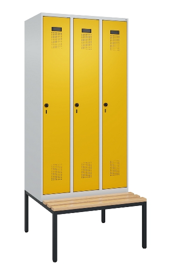 C+P Spind Evolo PLUS 0490507-32 mit Bank 3 Abt.400mm Drehriegel (HxBxT) 2120x1200x815mm 9016/3015