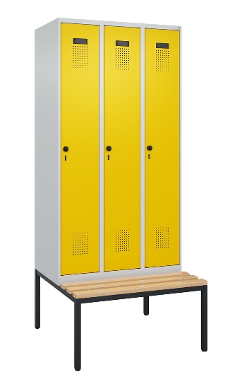 C+P Spind Evolo PLUS 0490507-32 mit Bank 3 Abt.400mm Drehriegel (HxBxT) 2120x1200x815mm 9016/3015